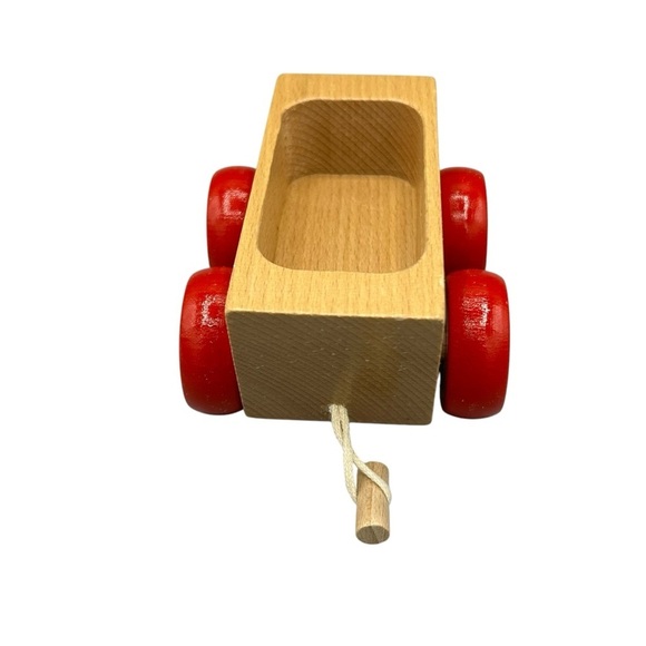 HANDMADE WOODEN MONTESSORI PULL ALONG TRAIN TOY NON-TOXIC PAINT LEARNING - Picture 10 of 11